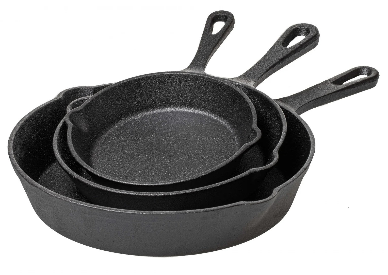 Set 3 tigai din fonta, Zola, compatibile gaz, inductie si cuptor, dimensiuni diferite 25.5/20/15.5 cm, antiaderente, negre Set 3 tigai din fonta, Zola, compatibile gaz, inductie si cuptor, dimensiuni diferite 25.5/20/15.5 cm, antiaderente, negre